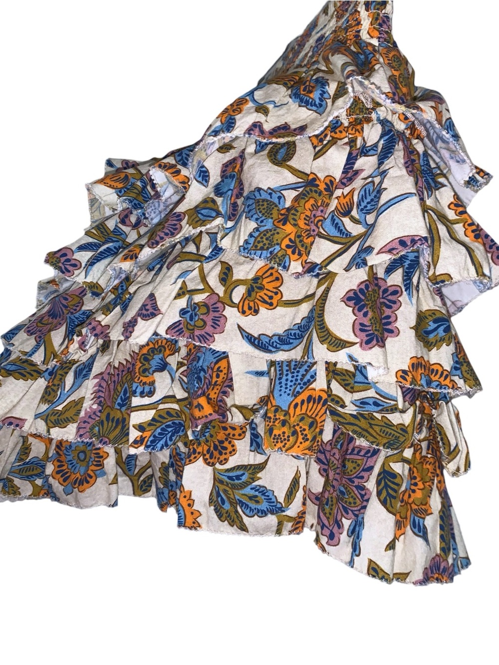 Love The Label Floral Tiered Ruffle Mini Skirt XS Boho Cottagecore - Picture 3 of 8